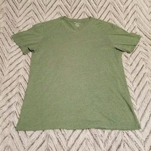 Heathered Green V Neck Tee Shirt